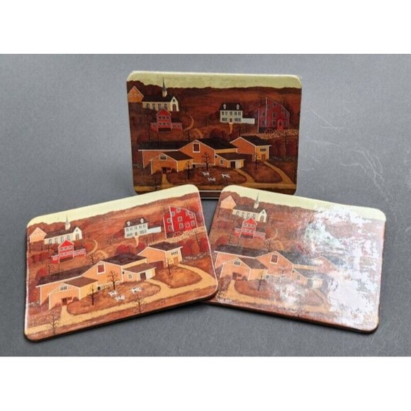 Current Countrysides Trivet x 3 Pastoral Farm Cows Pot Holder - Picture 1 of 16
